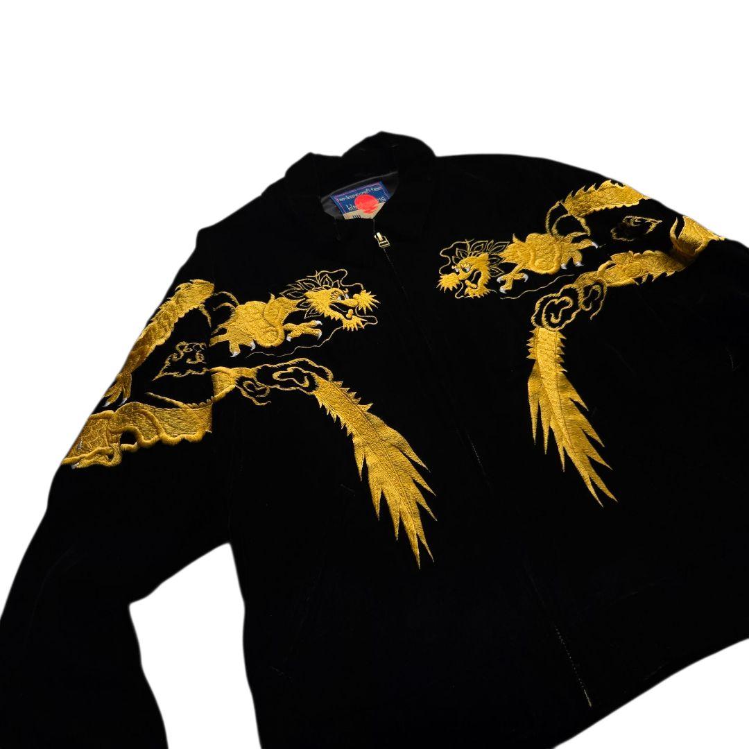 激レア black means スカジャン ベドジャン ベロア 別珍 黒 金