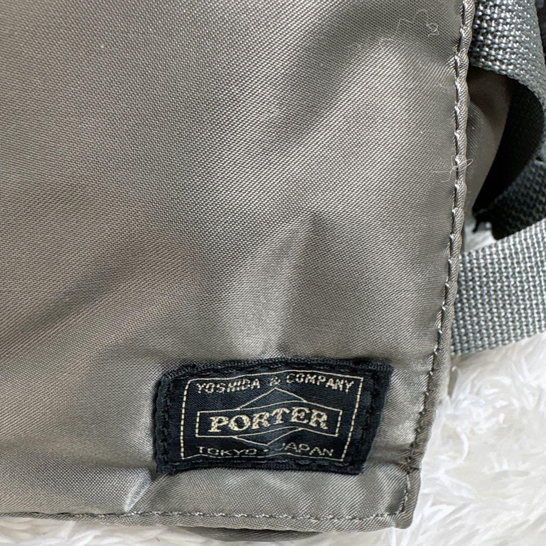 【廃盤】PORTER ボディバッグ グレー タンカー ショルダーベルト 2way