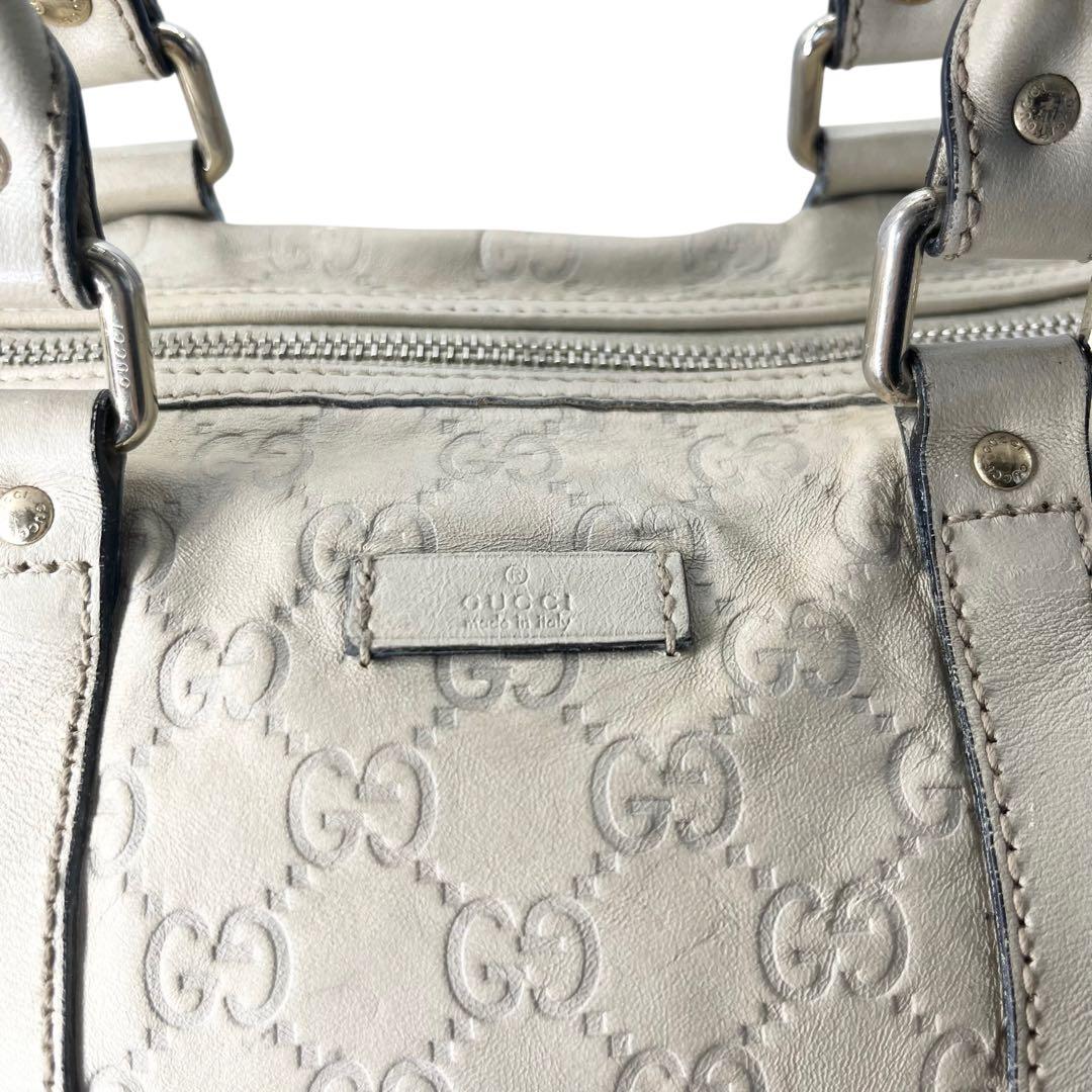 美品■グッチ　ボストンバッグ　グッチシマ　アイボリー　ハンドバッグ　193603