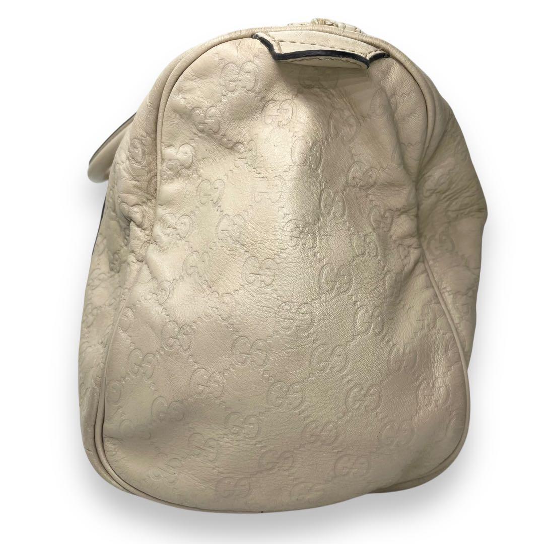 美品■グッチ　ボストンバッグ　グッチシマ　アイボリー　ハンドバッグ　193603