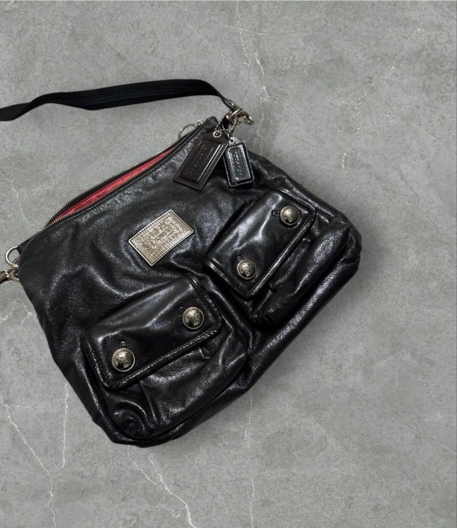 COACH POPPY コーチ 2way ショルダーバッグ ブラック Y2K