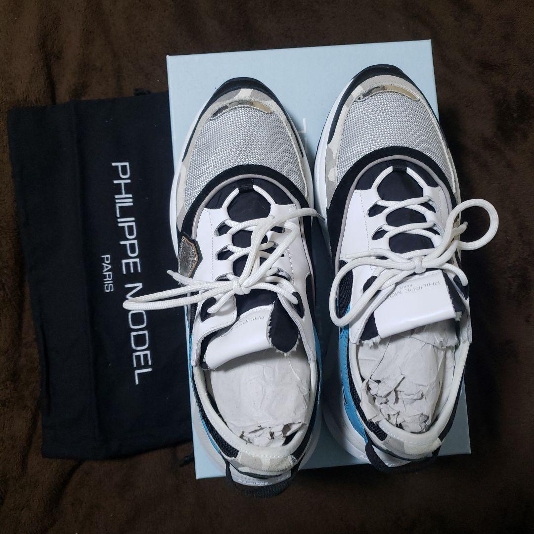 【週末値引】PHILIPPE MODEL EZE　 ホワイト/ブラック/ブルー