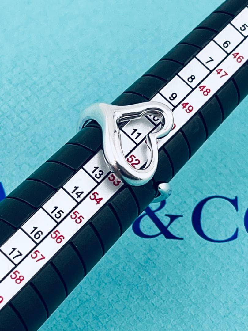 c968 ティファニー　オープンハート　リング　シルバー925 約11号