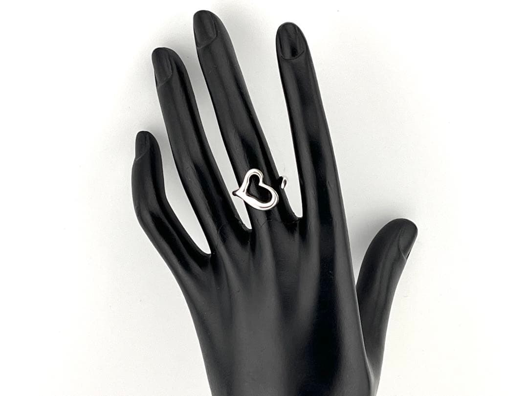 c968 ティファニー　オープンハート　リング　シルバー925 約11号