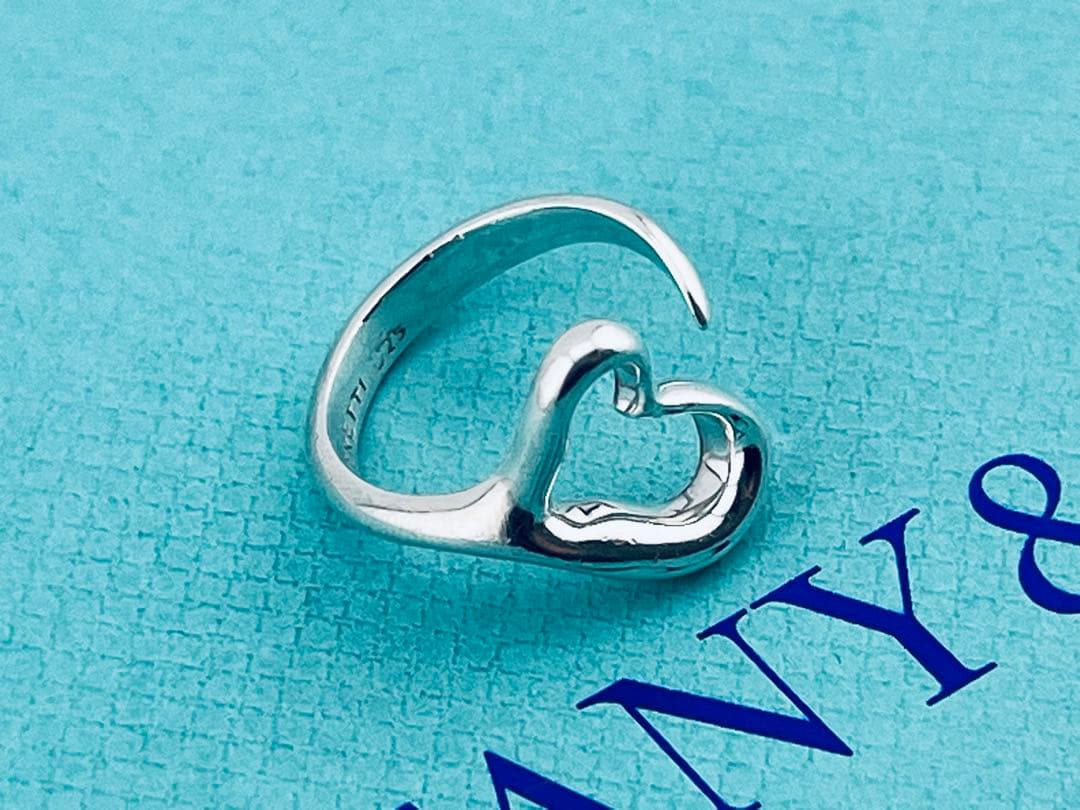 c968 ティファニー　オープンハート　リング　シルバー925 約11号