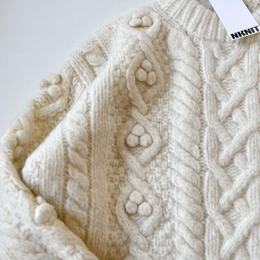 新品 完売 NKNIT bubble cable hand KNIT