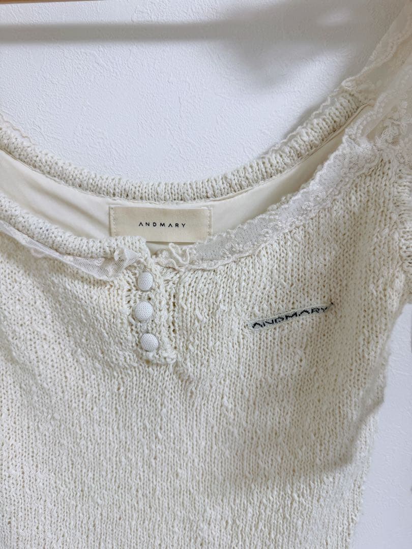 トップス Andmary cotton ribbon tank ivory