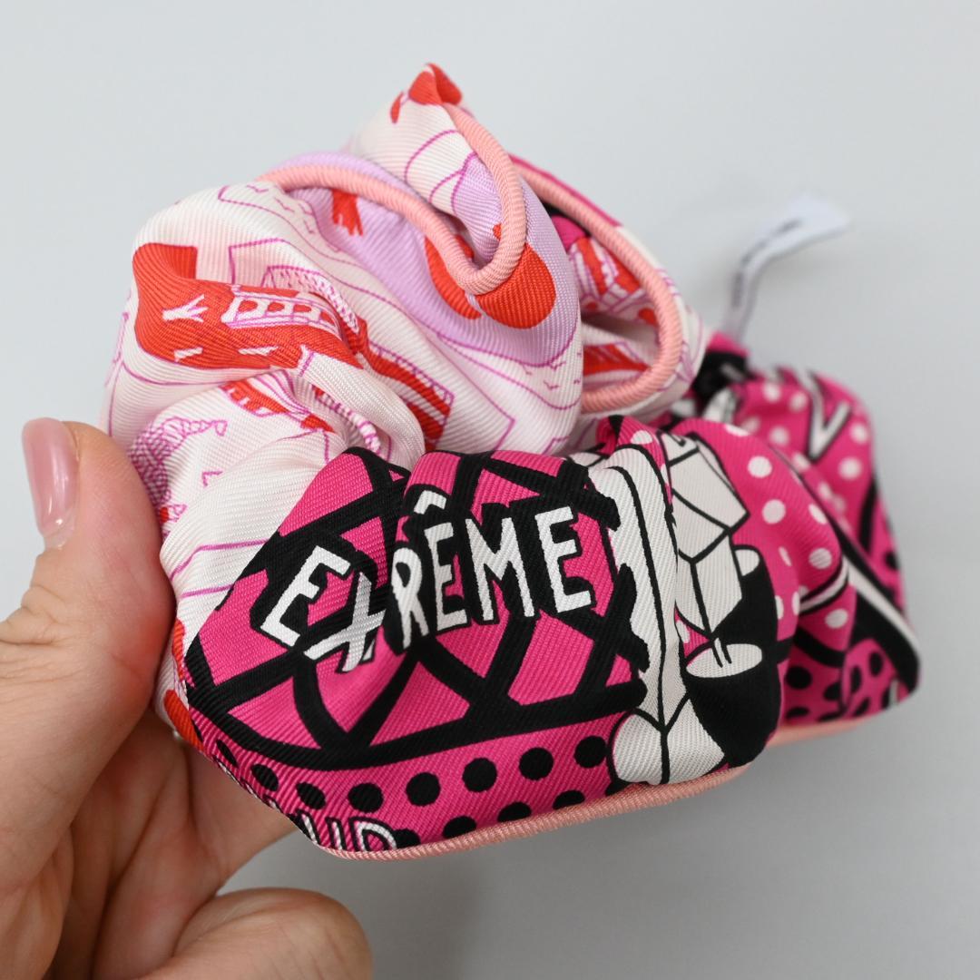 ■ □ 46890★年 エルメス シュシュ クラウディアローズ フューシャピンク