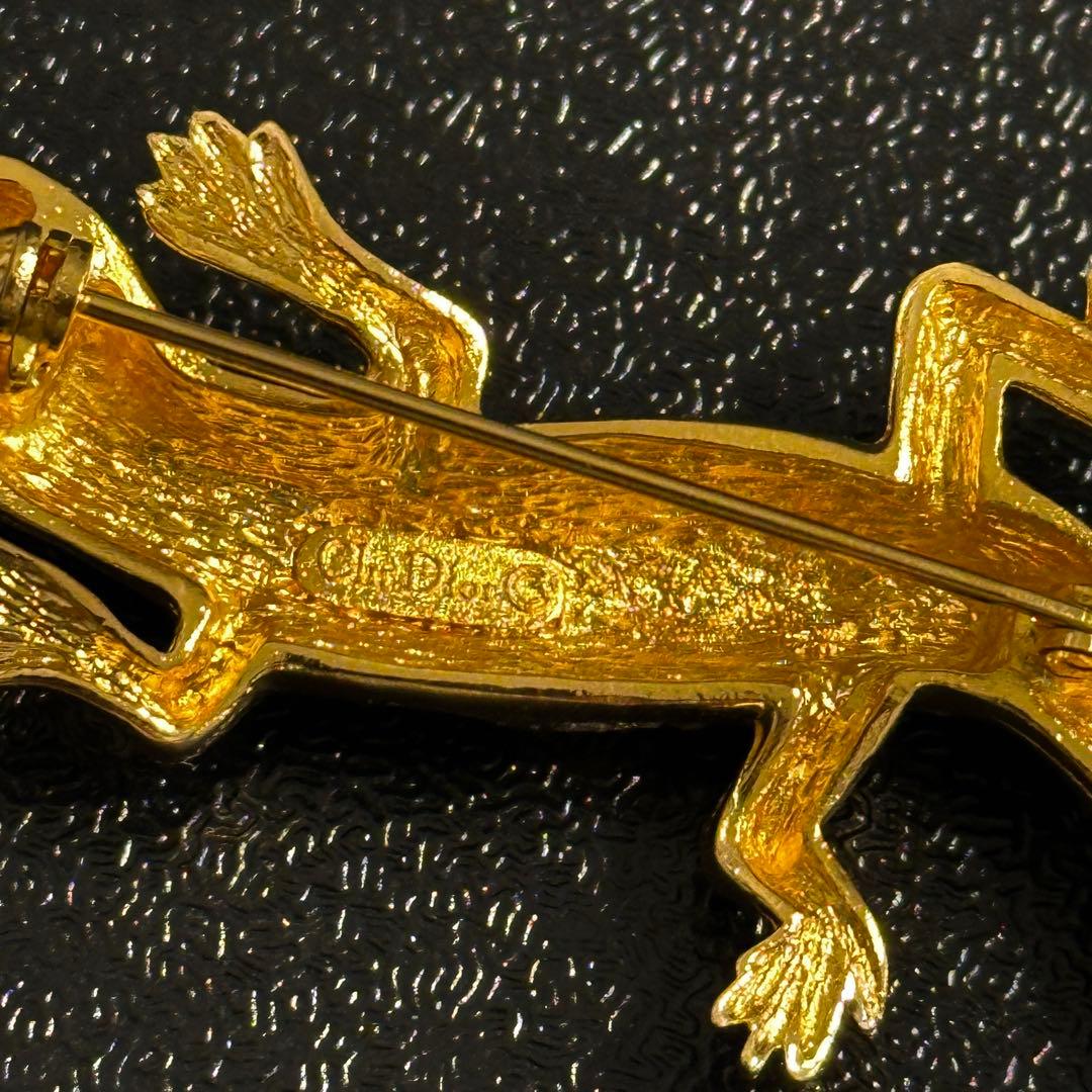 DIOR ヴィンテージ ブローチ トカゲ モチーフ アニマル レオパ