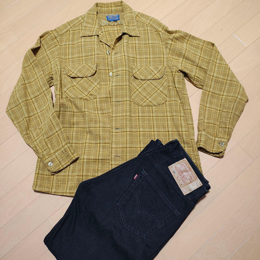 ペンドルトン Pendleton 60s ボードシャツ オープンカラー イエロー