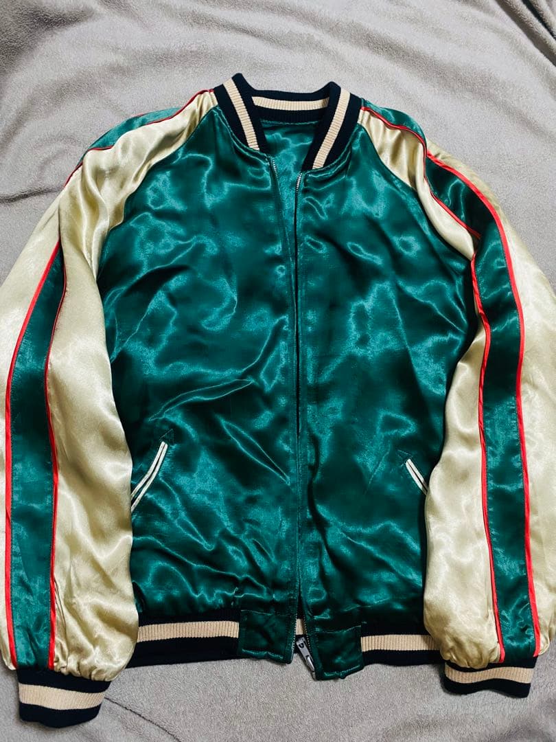 SHINA　美品 日本限定 鳥 スカジャン　サテン unisex ２面用レーヨン