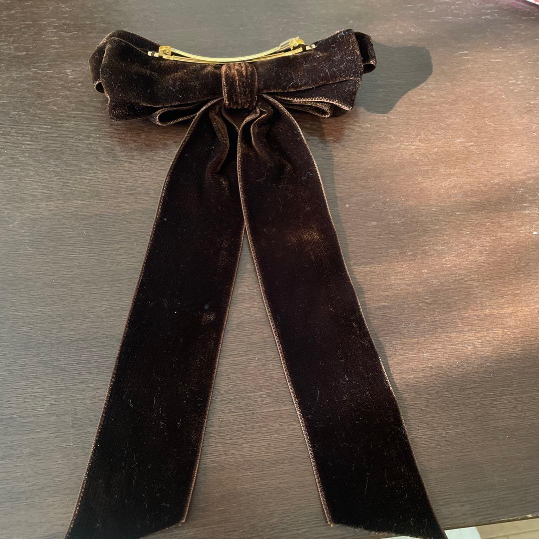 ザヘアバートウキョウ★ベルベットトリプルボウ10㎝バレッタ