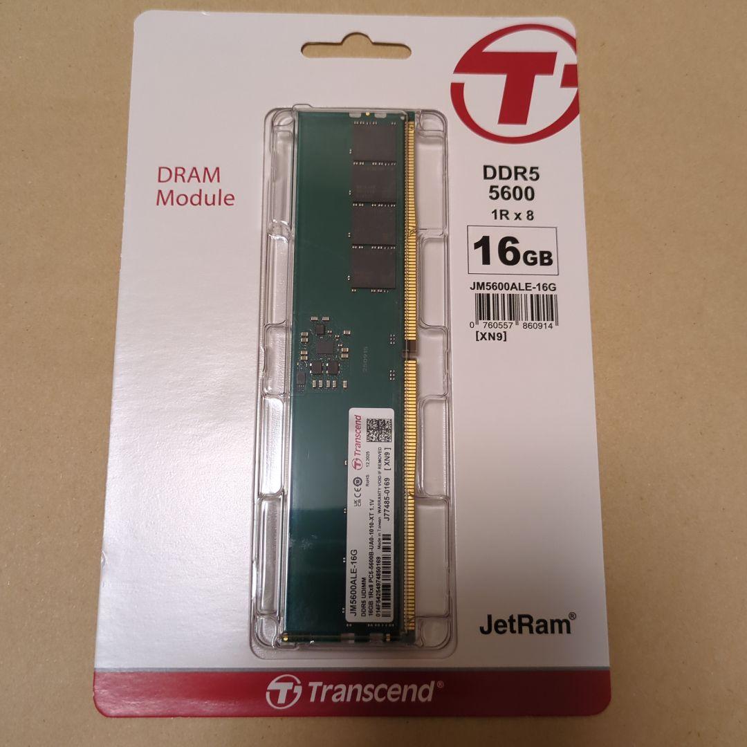 メモリー Transcend 16GB DDR5-5600 U-DIMM