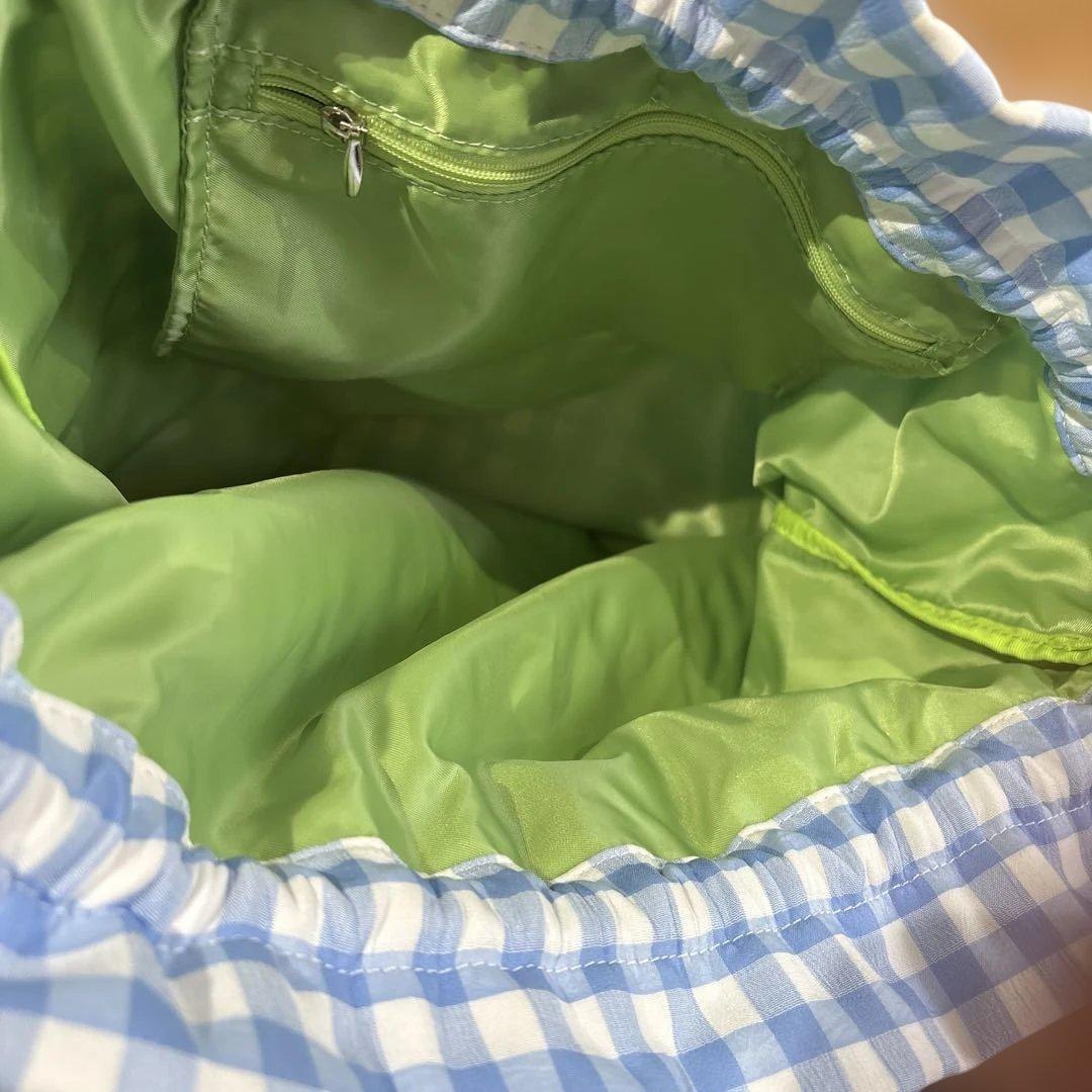 f*a様 yurika akutsu ユリカアクツ ワンアパ 水色チェックリュッ