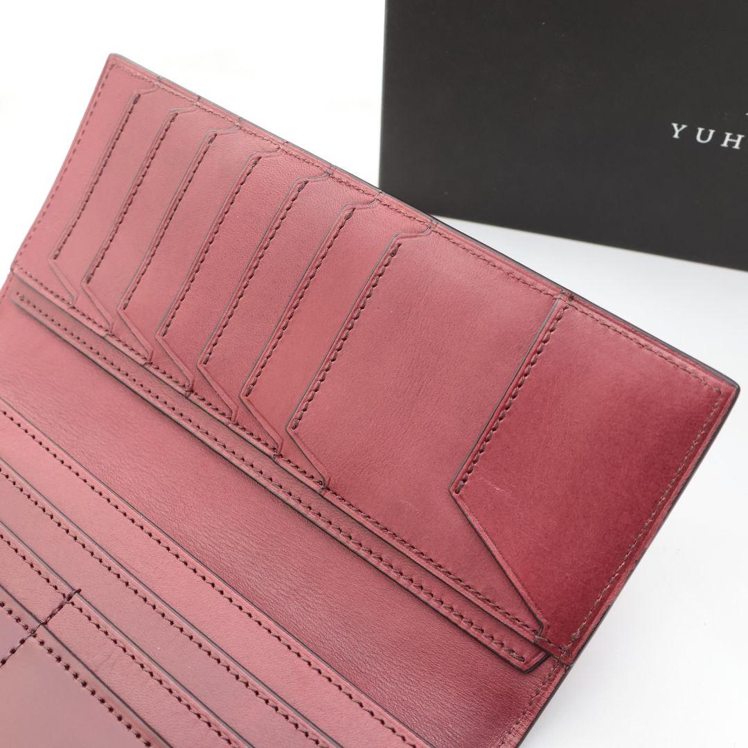 B品 ユハク YUHAKU ワインレッド 札入れ 長財布 YAC112コードバン