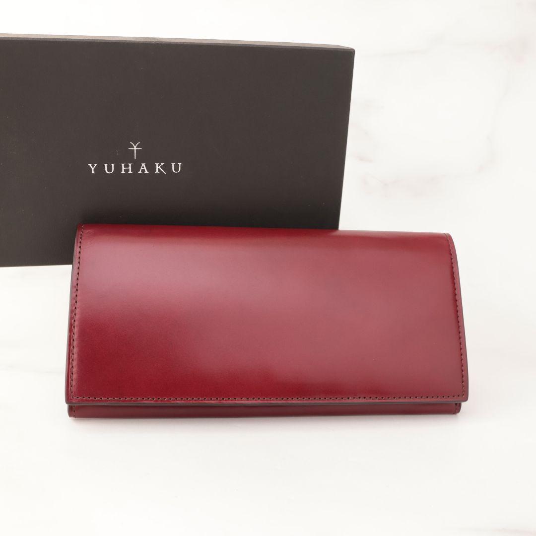 B品 ユハク YUHAKU ワインレッド 札入れ 長財布 YAC112コードバン