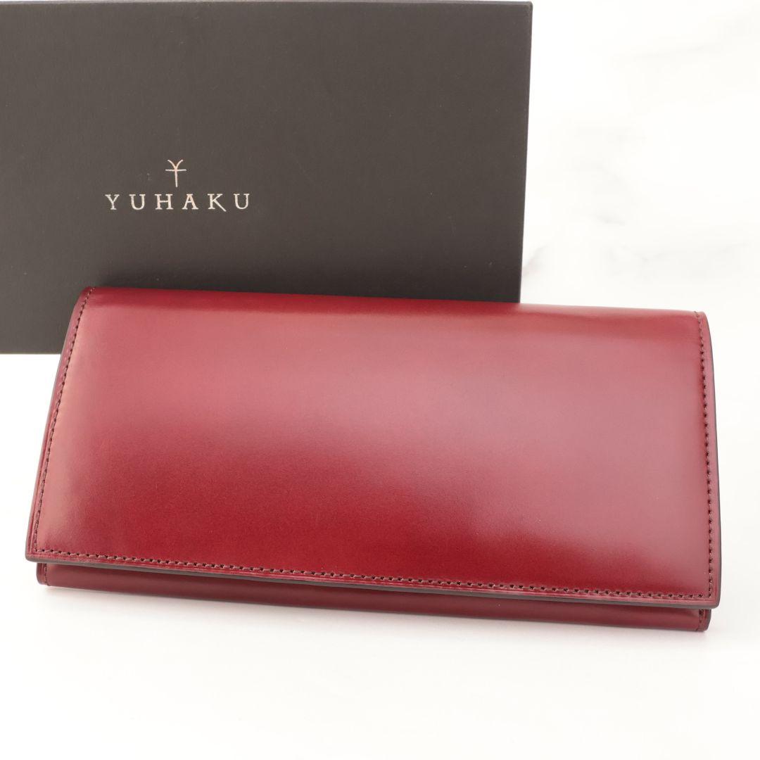 B品 ユハク YUHAKU ワインレッド 札入れ 長財布 YAC112コードバン