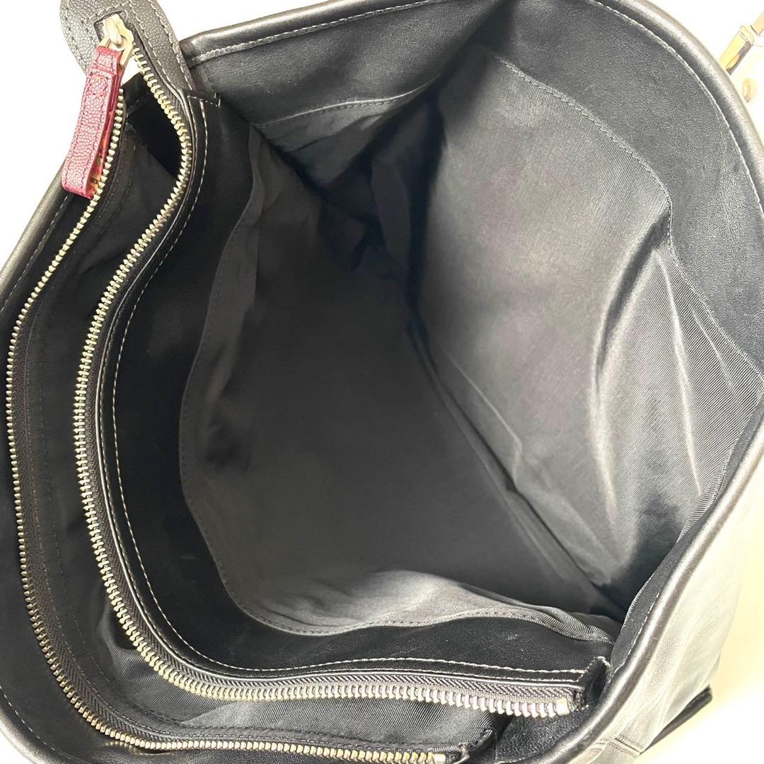 ポールスミス トートバッグ レザー ブラック ロゴ ビジネス