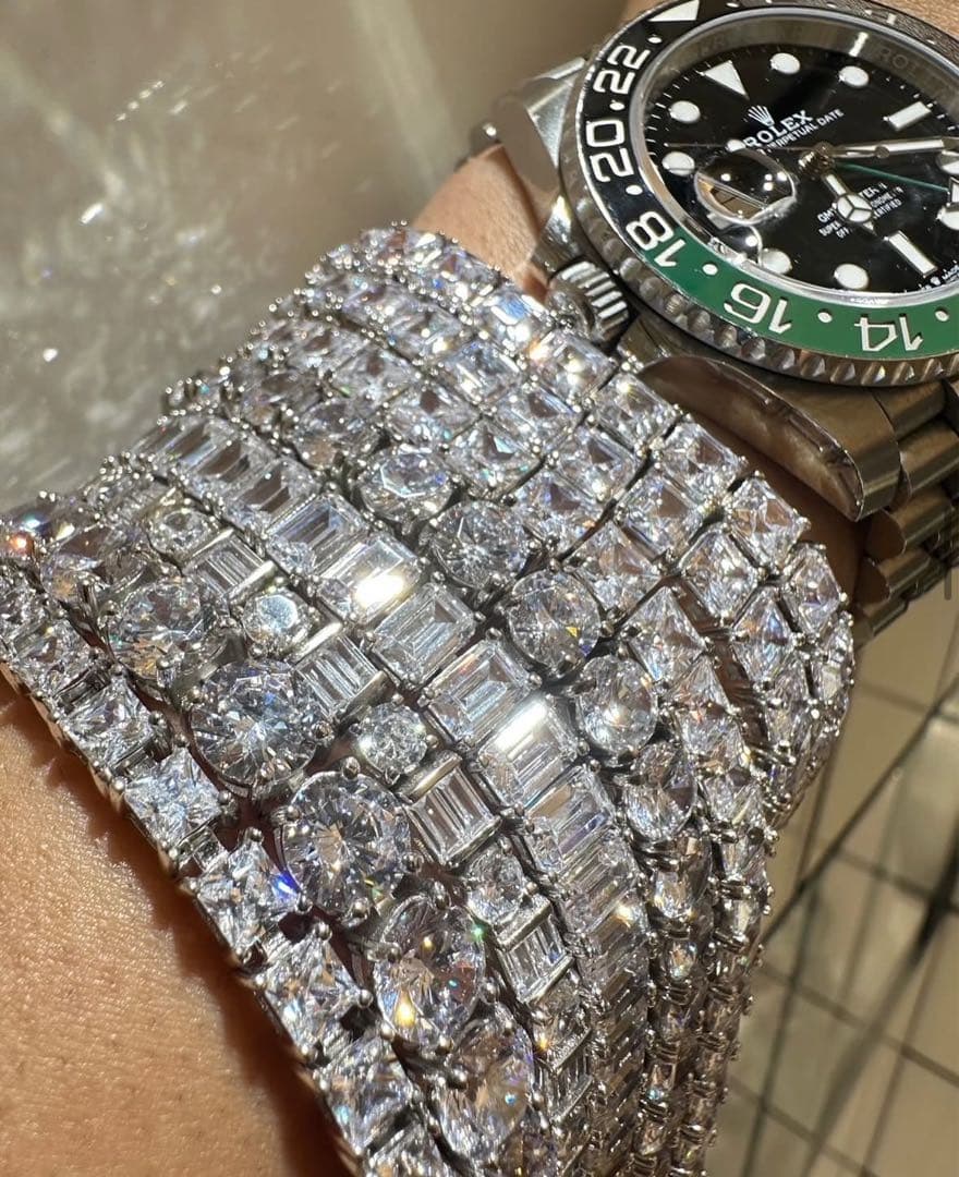 BABYTRAX エメラルドカットブレスレット シルバー 長さ18cm TB15