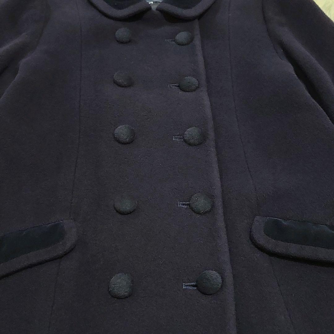 美品✨ ファミリア アンゴラ ウール コート フォーマル 受験 ネイビー 140