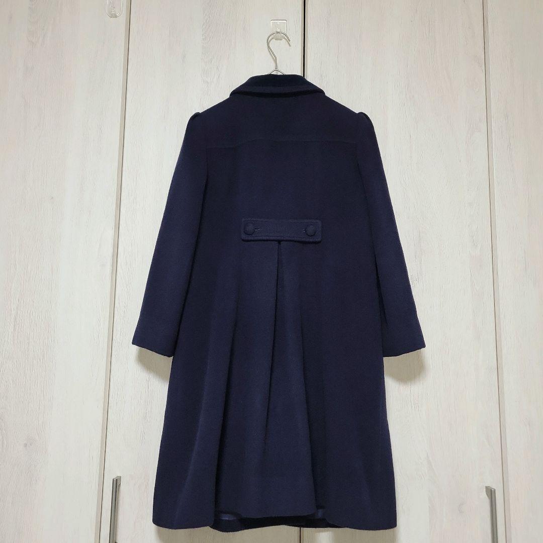 美品✨ ファミリア アンゴラ ウール コート フォーマル 受験 ネイビー 140