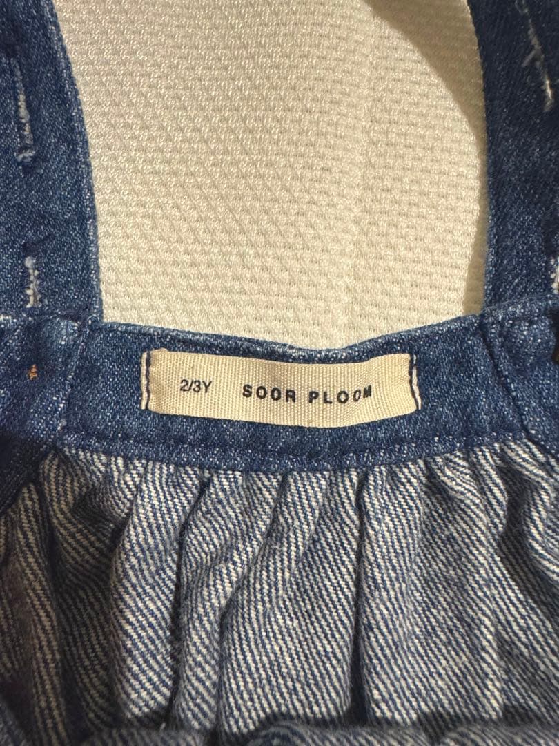 soor ploom eloise デニム 吊りスカート 2~3y