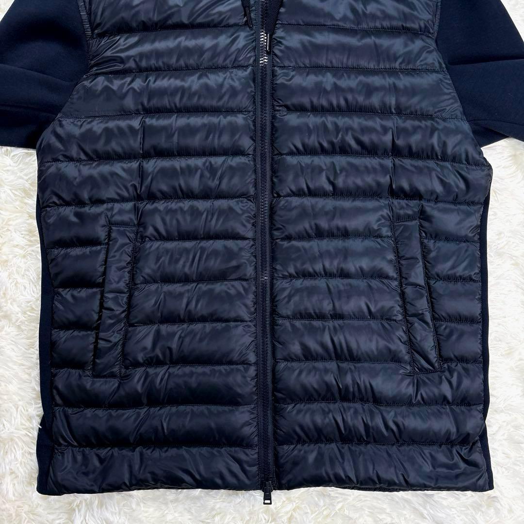 ✨美品・切替✨ヘルノ　ハイブリッド　ダウンジャケット　パーカー　ネイビー　Ｌ相当