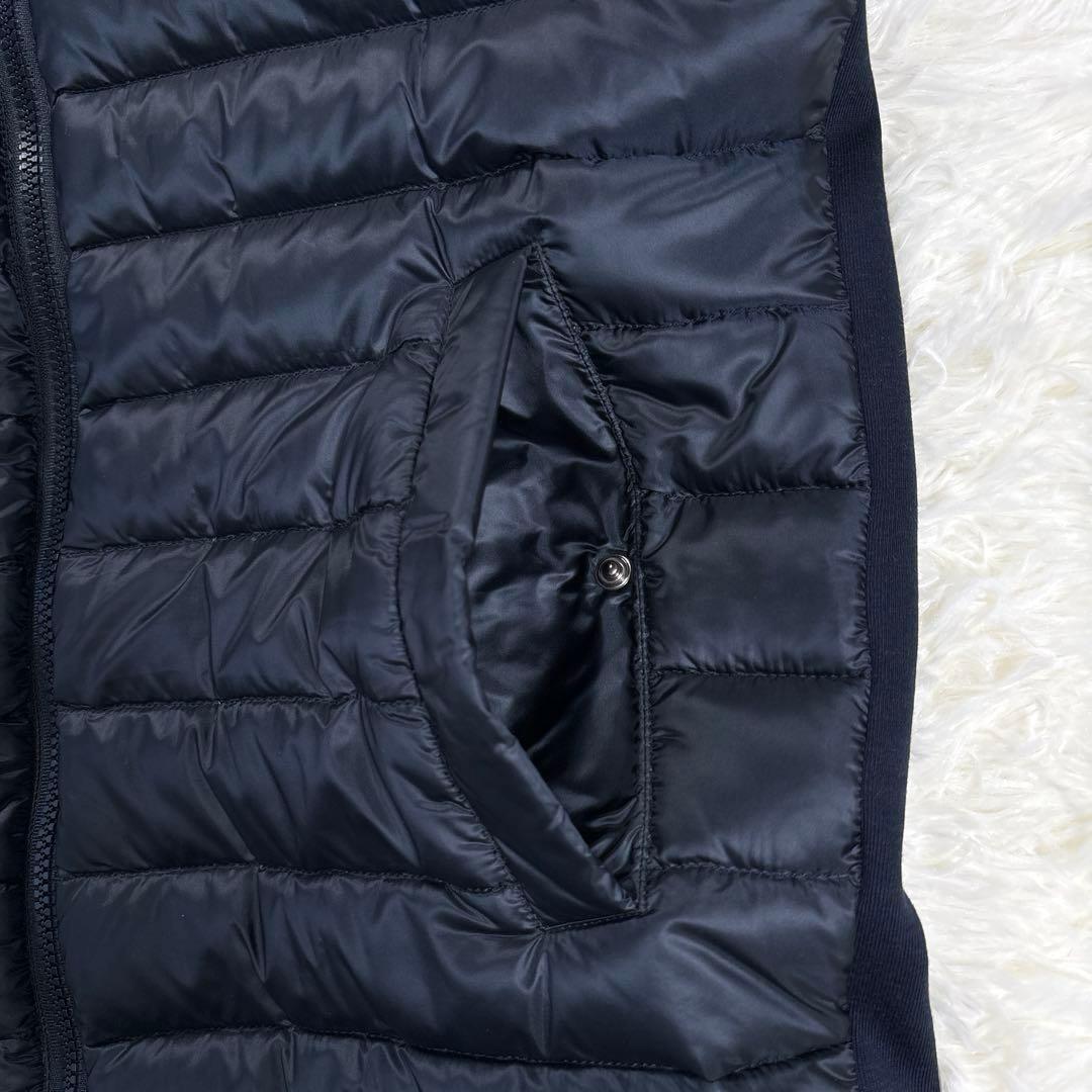 ✨美品・切替✨ヘルノ　ハイブリッド　ダウンジャケット　パーカー　ネイビー　Ｌ相当