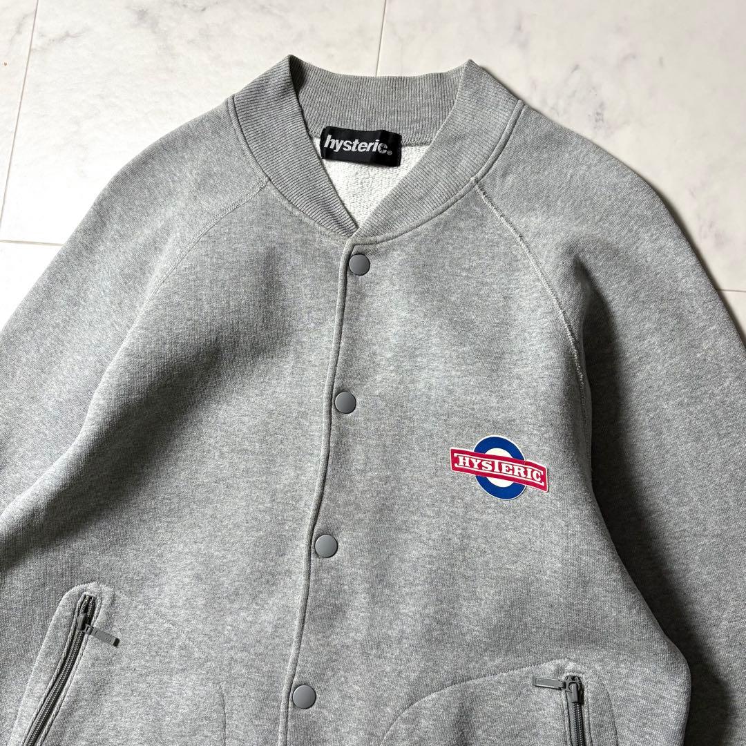 ヒステリックグラマー スウェット ブルゾン ジャケット ロゴプリント グレー