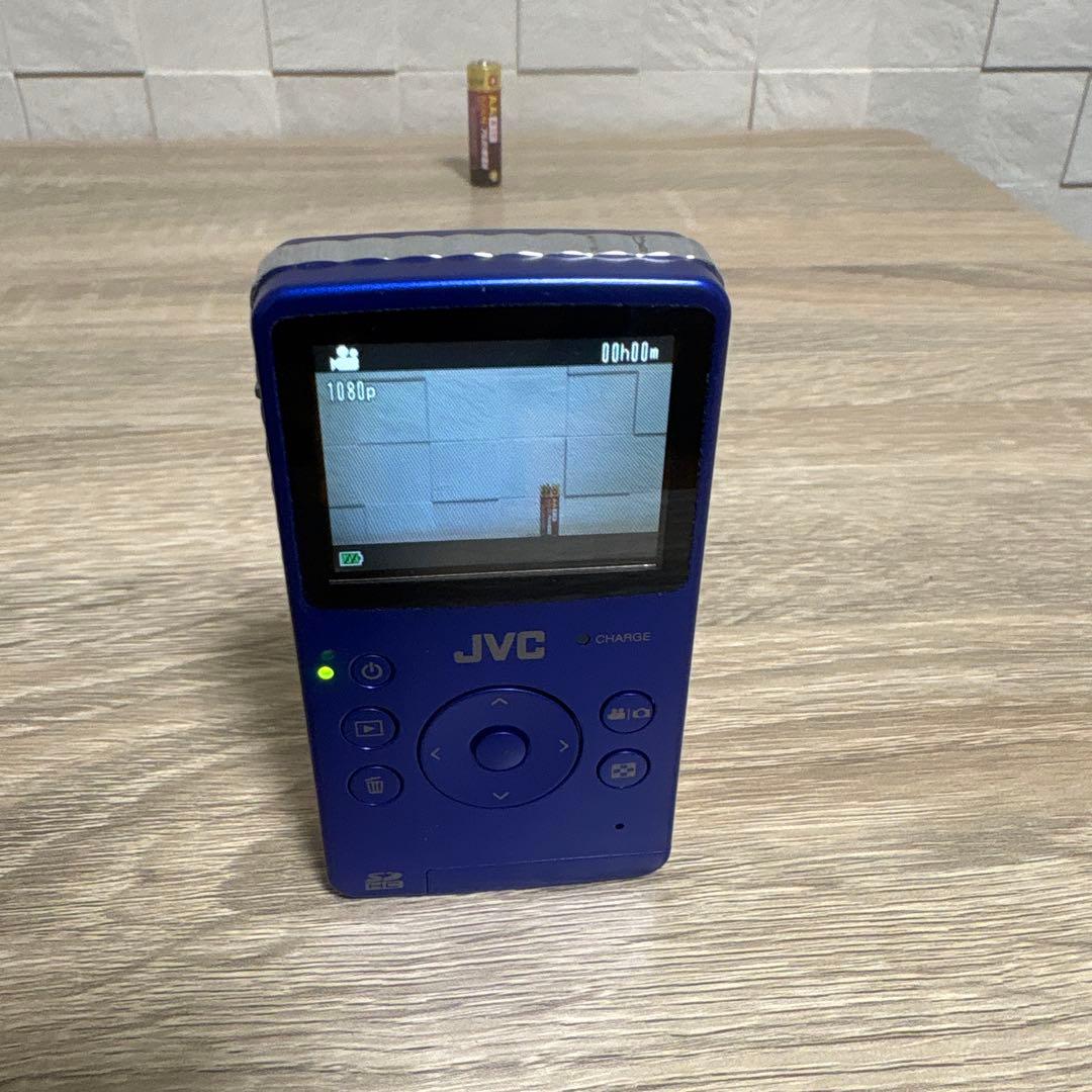 【動作確認済】JVC HDメモリーカメラ GC-FM1-A ブルー