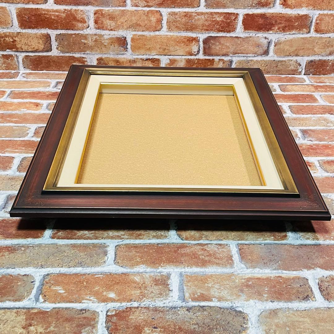 額縁【セピア色】未使用 F6サイズ キャンバス用 ガラス付