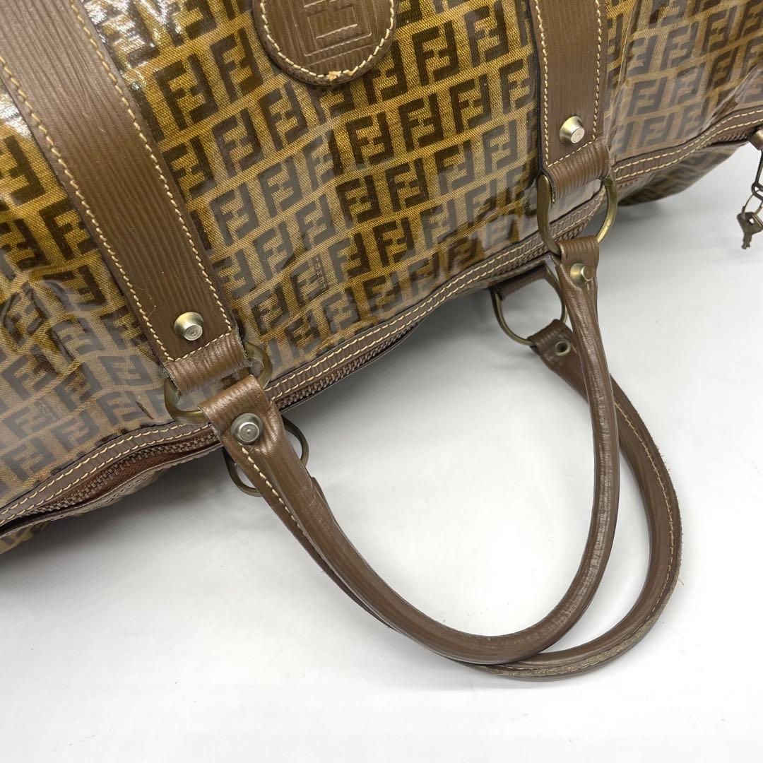 美品✨フェンディ ボストンバッグ ズッカ柄 FFトラベル 大容量 エナメル
