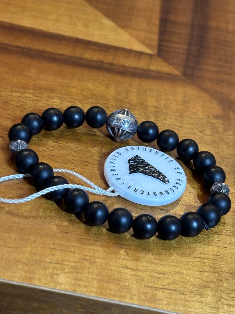 クロムハーツビーズブレスレット オニキス8ミリ　鑑定済み