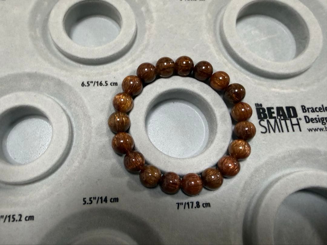 希少【ブラウンキャッツアイ ルチルクォーツ】11mm ブレスレット