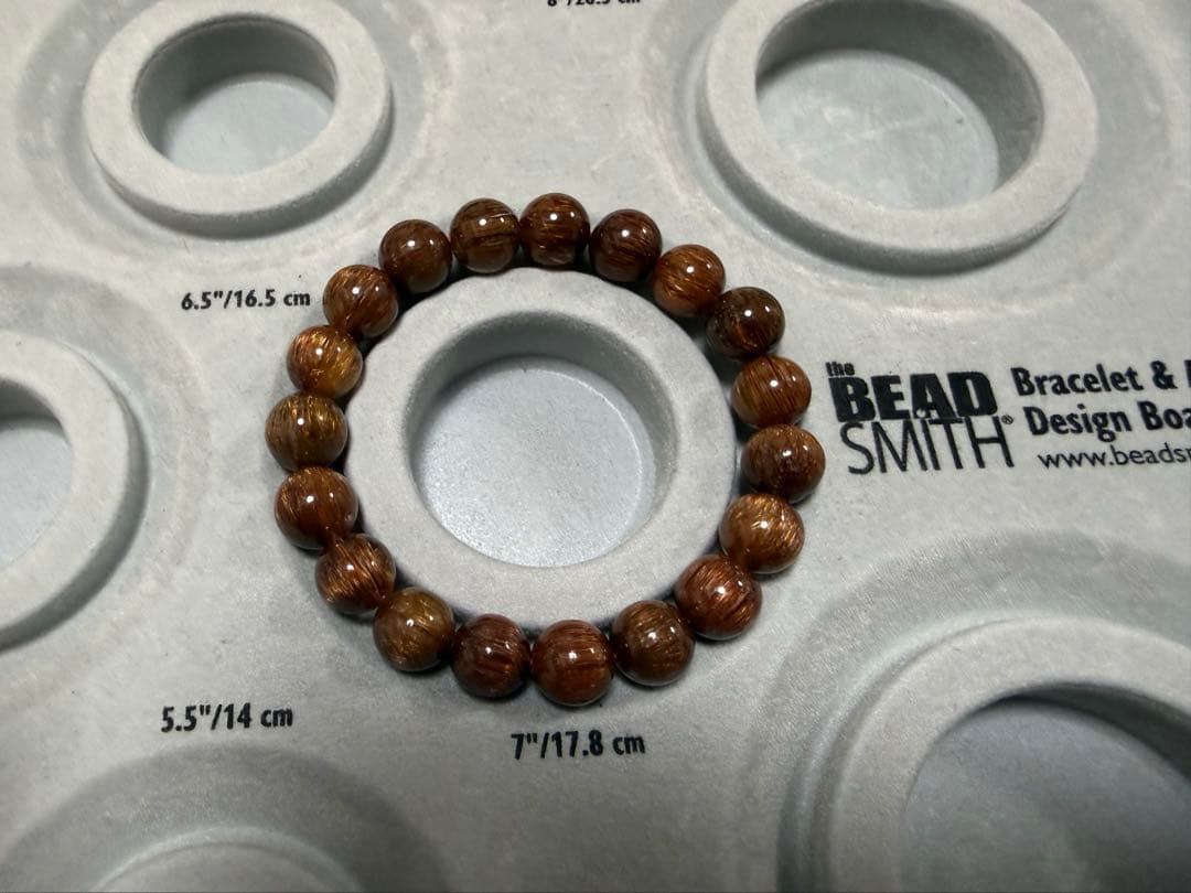希少【ブラウンキャッツアイ ルチルクォーツ】11mm ブレスレット