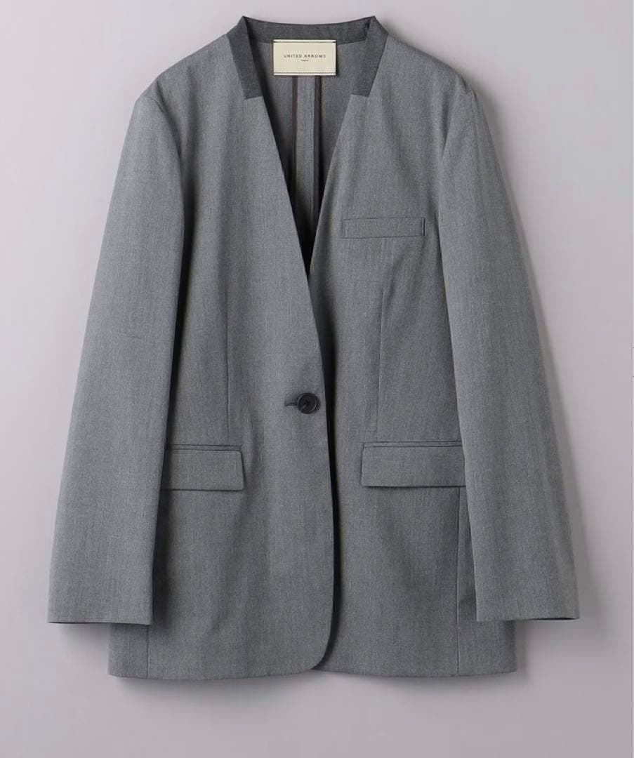 美品ユナイテッドアローズRIOPELE ノーカラー ジャケット&ストレートパンツ