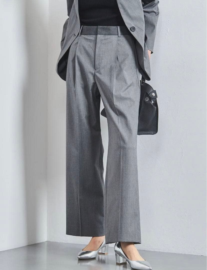 美品ユナイテッドアローズRIOPELE ノーカラー ジャケット&ストレートパンツ