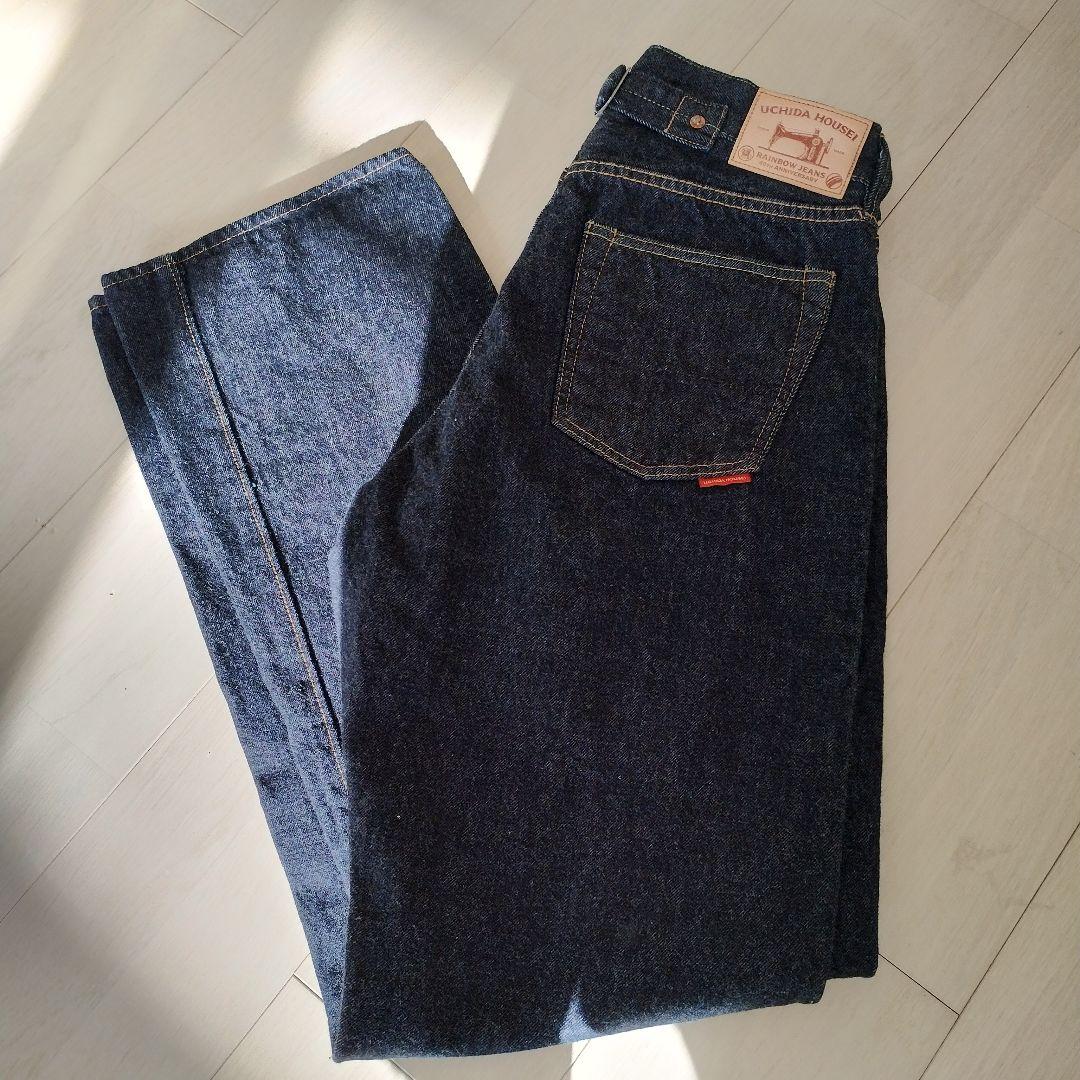 内田縫製 レインボーデニム 日本製 インディゴ 赤耳 新品未使用 ジーンズ