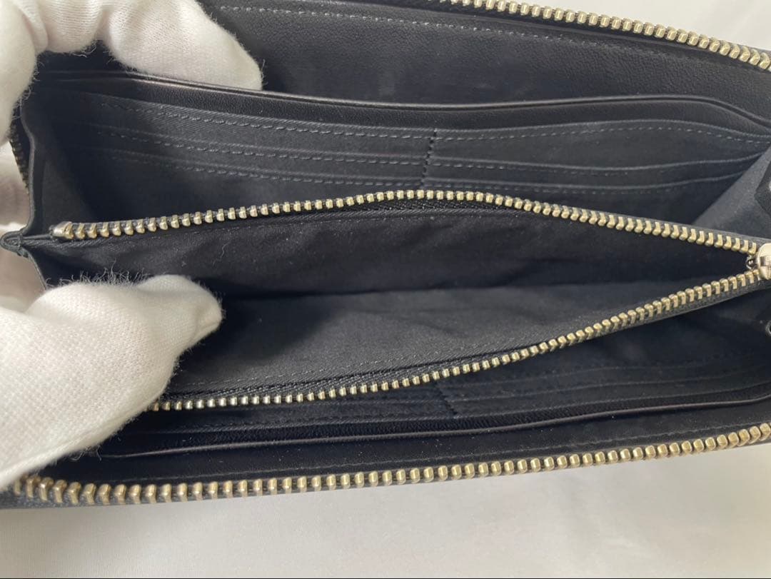 未使用に近い fico フィーコ 長財布 コードバン ラウンドジップ GANZO