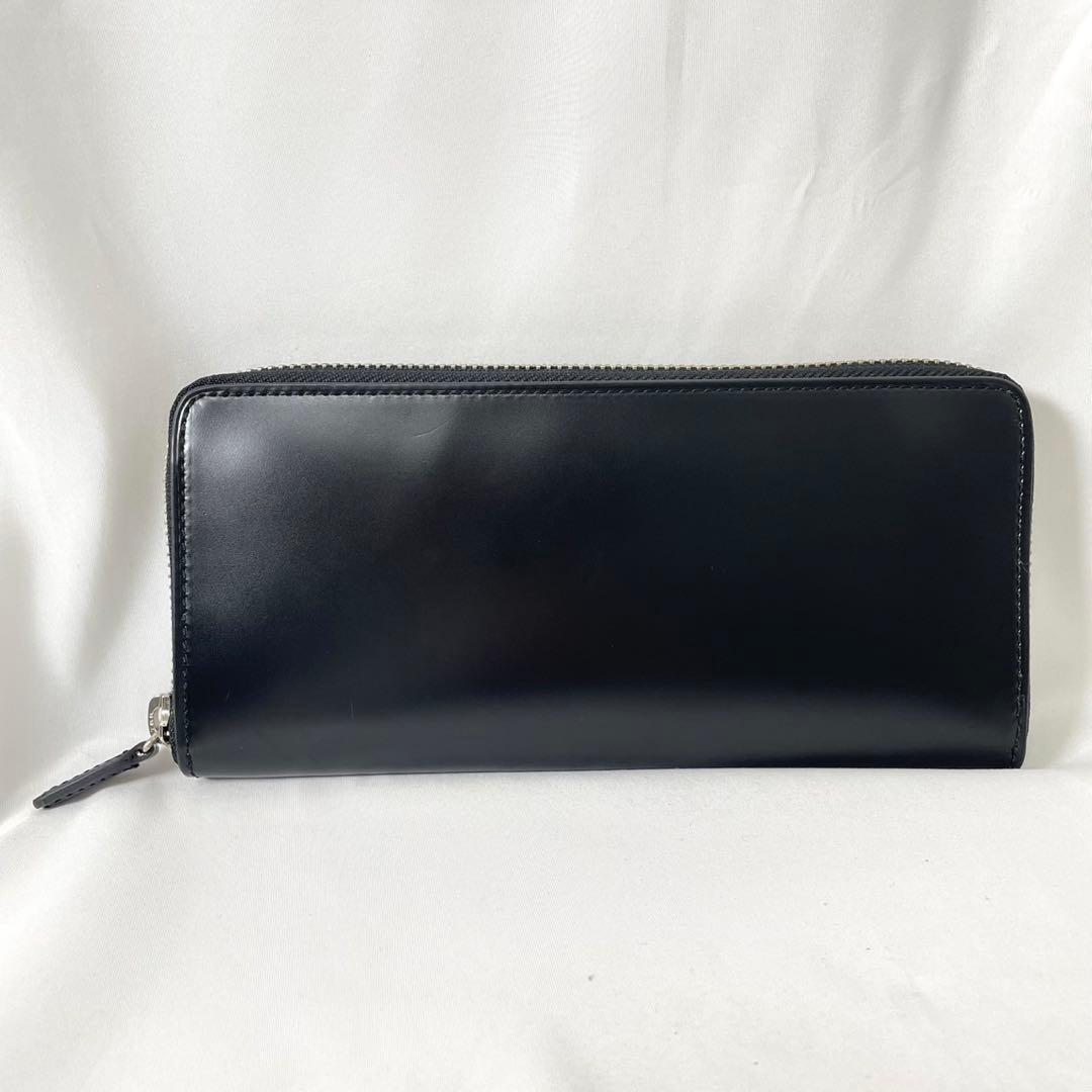 未使用に近い fico フィーコ 長財布 コードバン ラウンドジップ GANZO