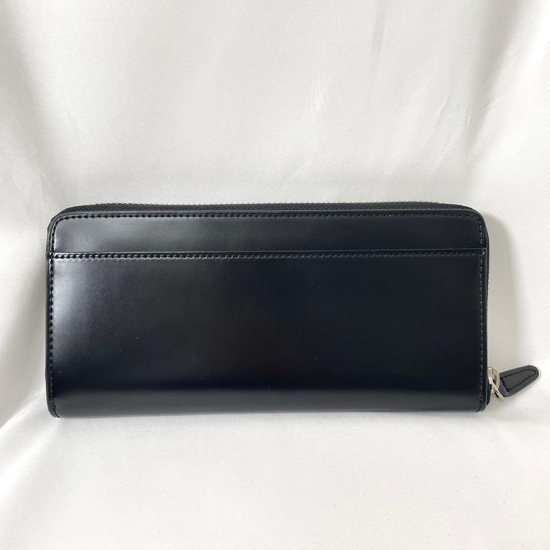 未使用に近い fico フィーコ 長財布 コードバン ラウンドジップ GANZO