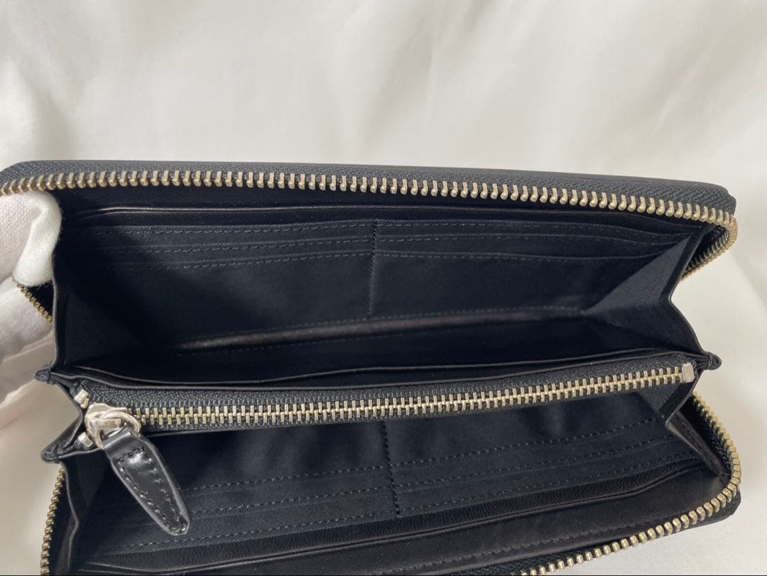 未使用に近い fico フィーコ 長財布 コードバン ラウンドジップ GANZO