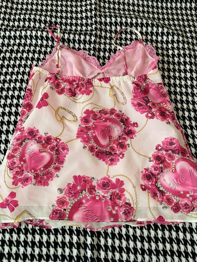 希少 MA＊RS マーズ ピンク バラ ハート柄キャミソール