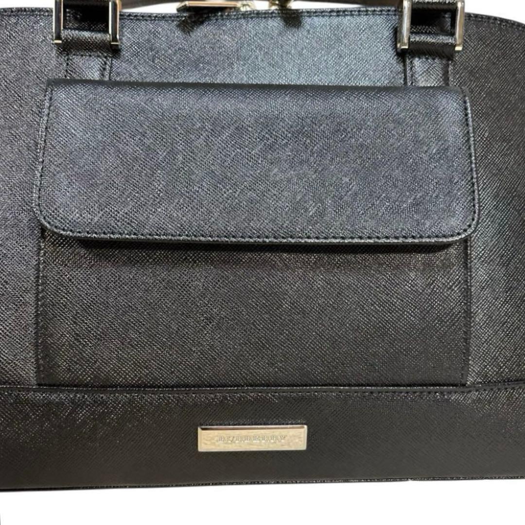 【極美品】希少　BURBERRY サフィアーノ　レザー　ハンドバッグ　ブラック