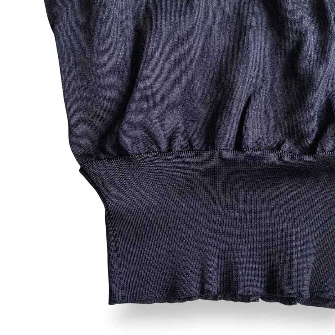 美品 HERMES エルメス 黒 半袖ニット シルク100％ サイズ38 乗馬