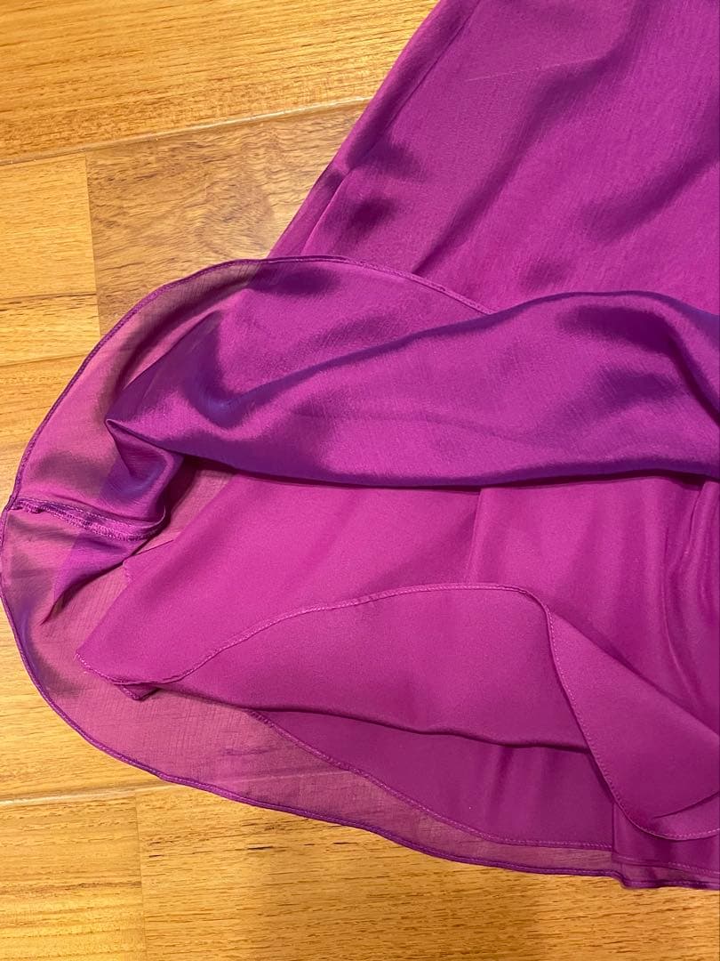 社交ダンス　チャコット　軽量　ワンピース　パーティー　ドレス　紫　パープル