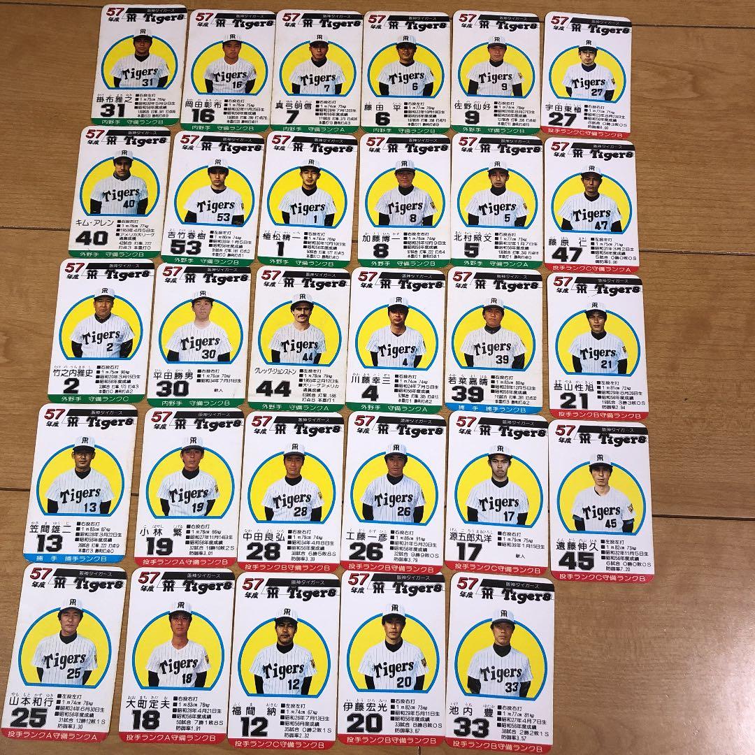 タカラ プロ野球カードゲーム 昭和57年度　阪神タイガース　読売ジャイアンツ