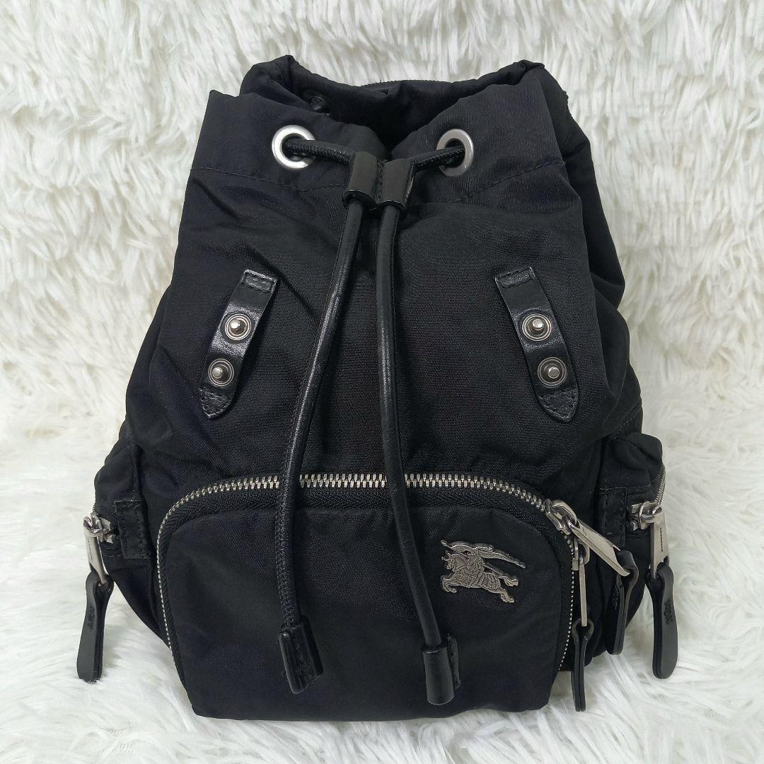 BURBERRY バーバリー ミニ リュック バックパック 巾着 ブラック 黒