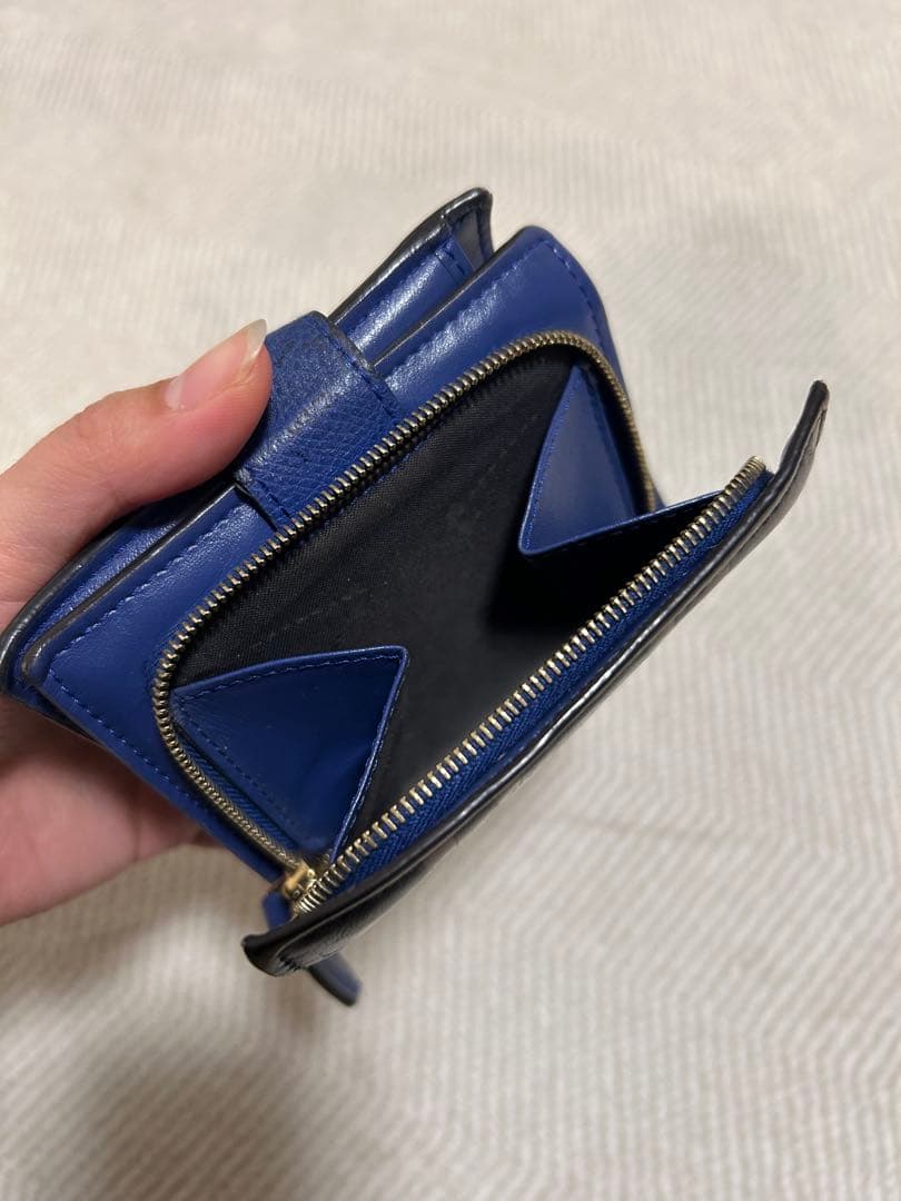 ス*ミ様 FENDI 二つ折り財布 FFロゴ ブラウン/ブルー 箱付き