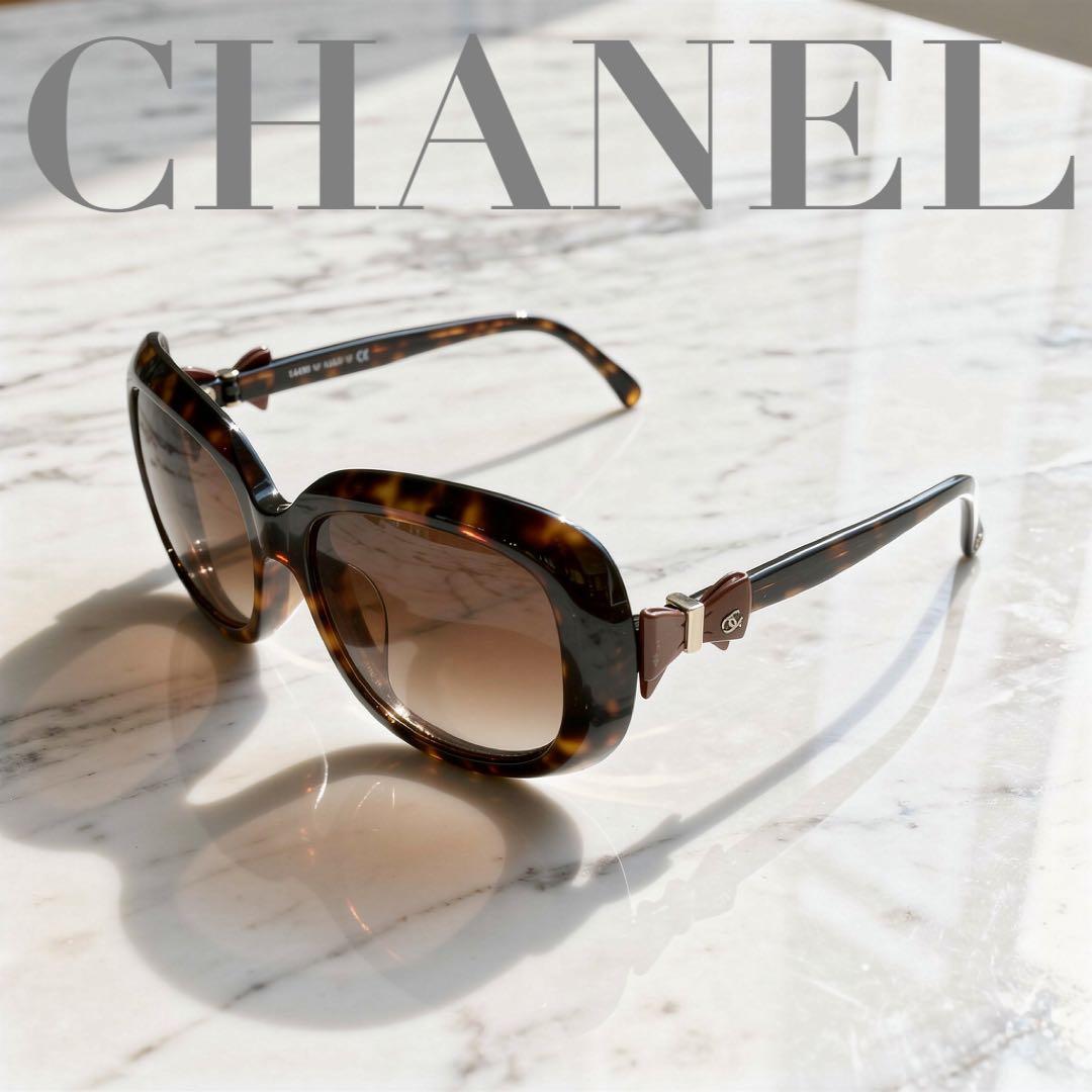 小物 CHANEL sunglasses eyewear ribbon brown